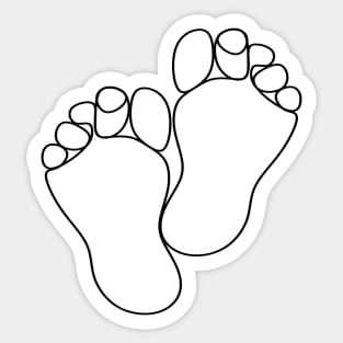 Minimal Art Drawing - Line Art Foot - Feet - Toe Sticker